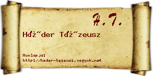 Héder Tézeusz névjegykártya